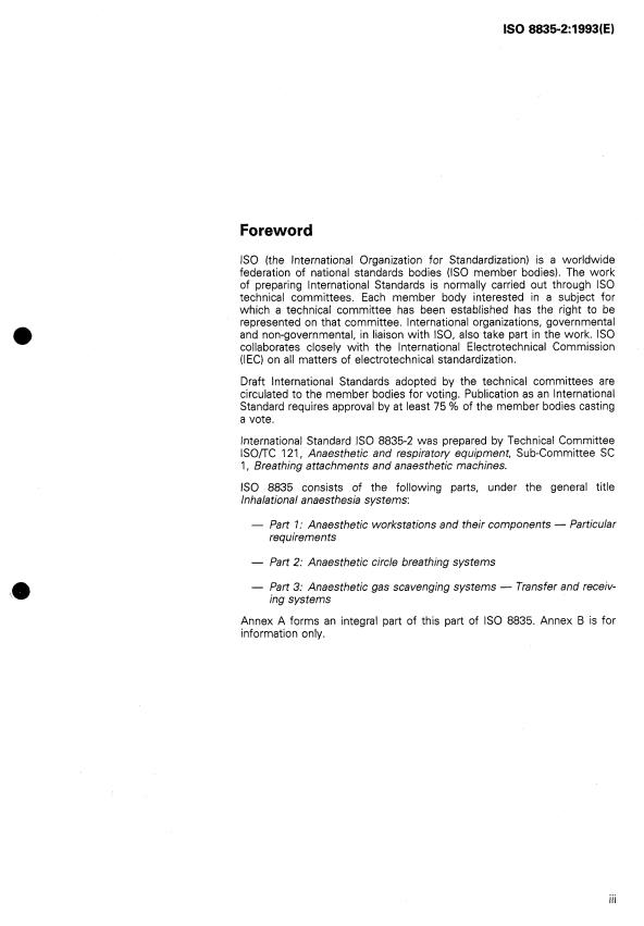 ISO 8835-2:1993 - Inhalational anaesthesia systems
