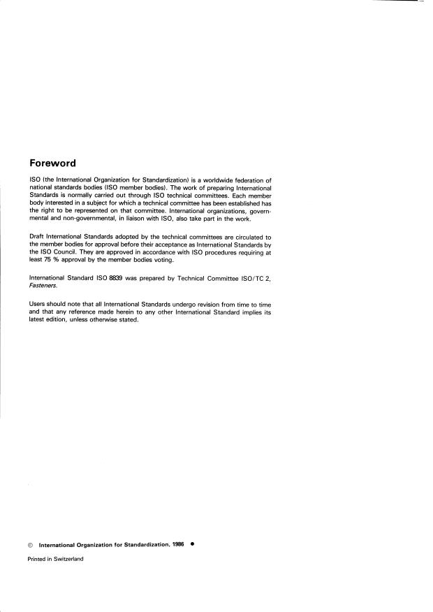 ISO 8839:1986 ISO 8839:1986 - Mechanical properties of fasteners -- Bolts, screws, studs and nuts made of non-ferrous metals - Page 2 preview