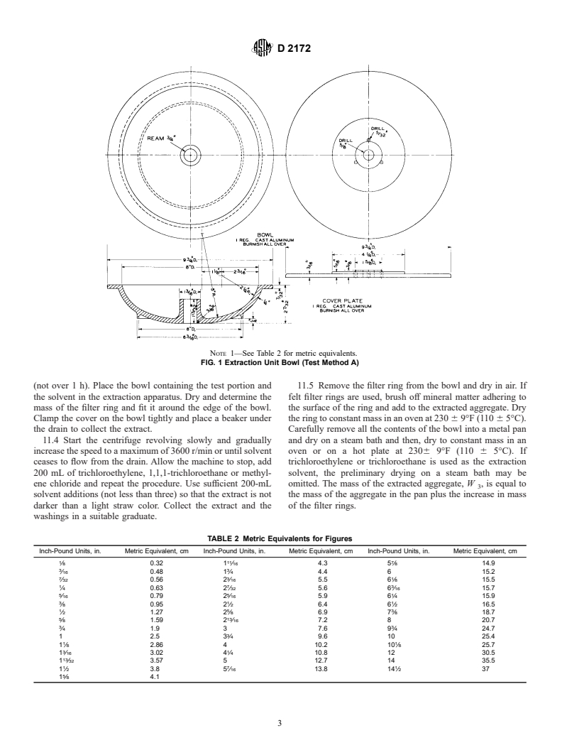 ASTM D2172-01 - Standard Test Methods for Quantitative Extraction of Bitumen From Bituminous Paving Mixtures