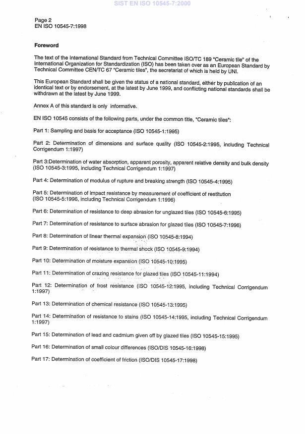 EN ISO 10545-7:1998 EN ISO 10545-7:2000 - Page 4 preview