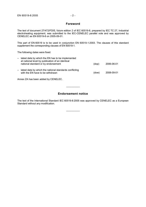 EN 60519-8:2005 EN 60519-8:2005 - Page 4 preview