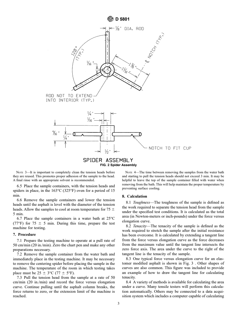 ASTM D5801-95 - Standard Test Method for Toughness and Tenacity of Bituminous Materials