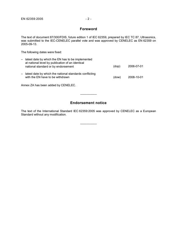 EN 62359:2005 EN 62359:2007 - Page 4 preview