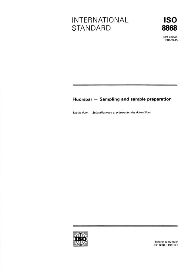 ISO 8868:1989 - Fluorspar -- Sampling and sample preparation