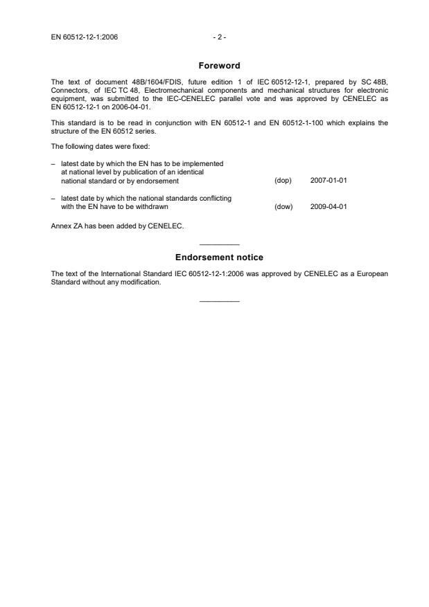 SIST EN 60512-12-1:2006 SIST EN 60512-12-1:2006 - Page 4 preview