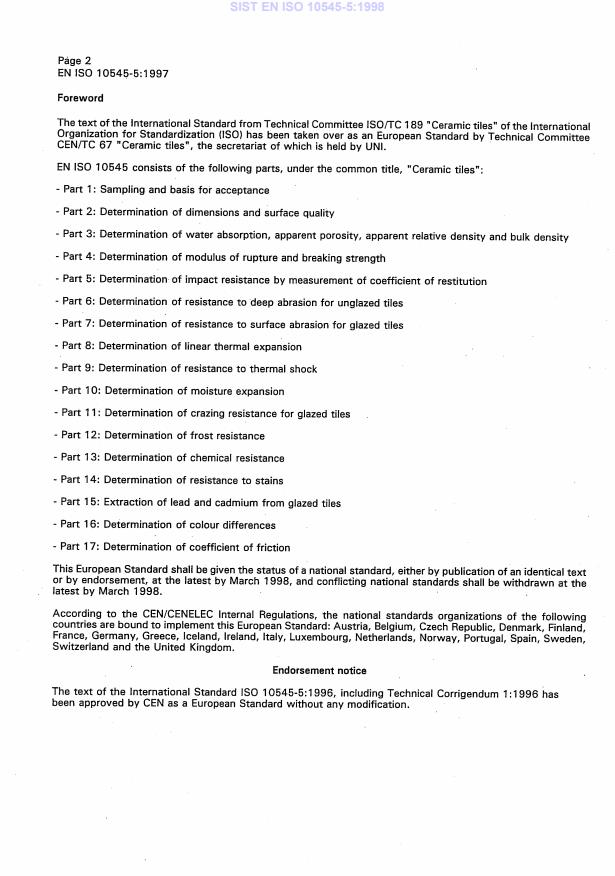 EN ISO 10545-5:1997 EN ISO 10545-5:1998 - Page 4 preview