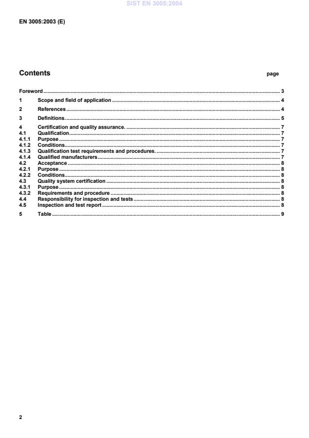 EN 3005:2003 EN 3005:2004 - Page 4 preview