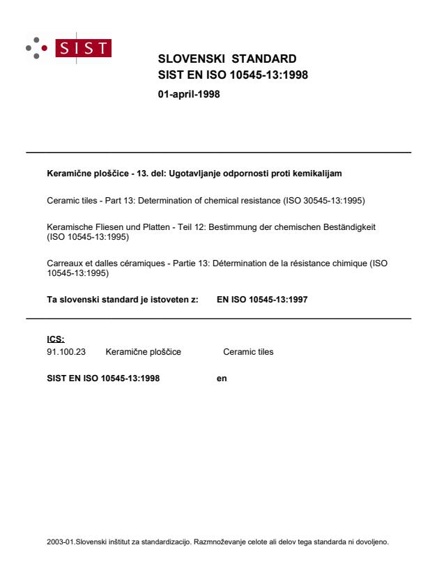 EN ISO 10545-13:1998