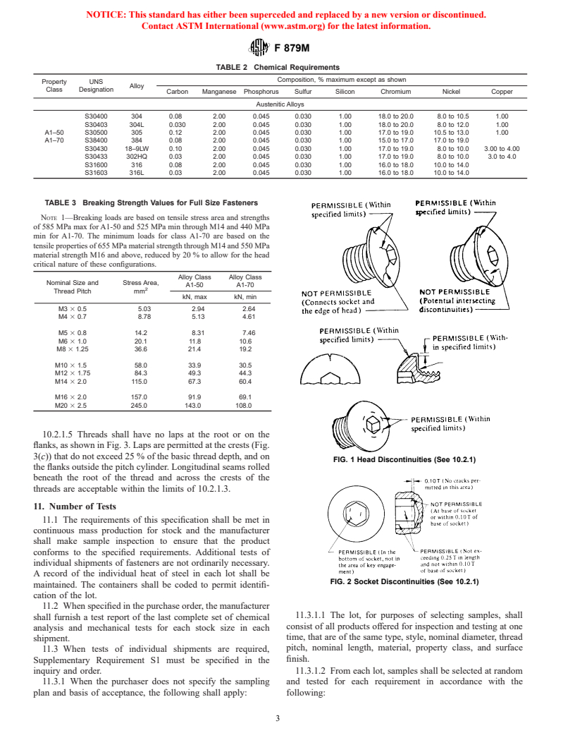 ASTM F879M-02 - Standard Specification for Stainless Steel Socket Button and Flat Countersunk Head Cap Screws [Metric]