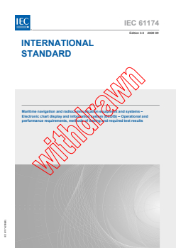 IEC 61174:2008 - Maritime navigation and radiocommunication equipment and systems  - Electronic chart display and information system (ECDIS) - Operational and performance requirements, methods of testing and required test results
Released:9/26/2008
Isbn:9782889104321 - Page 1 preview