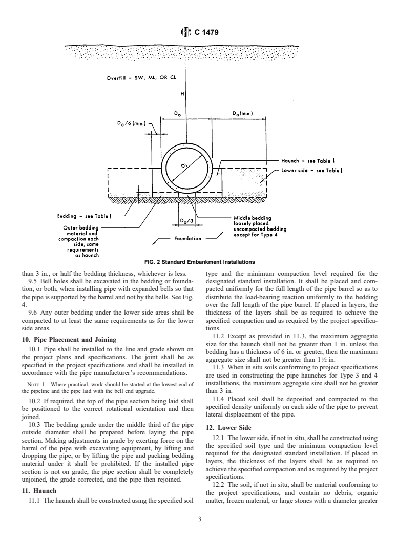 ASTM C1479-00e1 - Standard Practice for Installation of Precast Concrete Sewer, Storm Drain, and Culvert Pipe Using Standard Installations