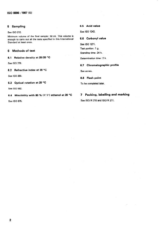 ISO 8896:1987 ISO 8896:1987 - Oil of caraway (Carum carvi Linnaeus) - Page 4 preview