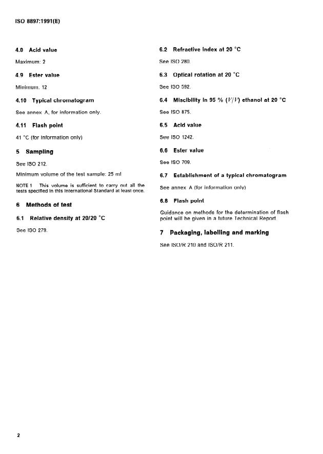 ISO 8897:1991 ISO 8897:1991 - Oil of juniper berry (Juniperus communis Linnaeus) - Page 4 preview
