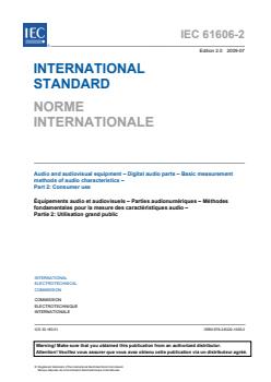 IEC 61606-2:2009 - Audio and audiovisual equipment - Digital audio parts - Basic measurement methods of audio characteristics - Part 2: Consumer use - Page 3 preview