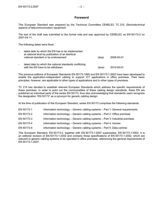 EN 50173-2:2007 EN 50173-2:2008 - Page 4 preview