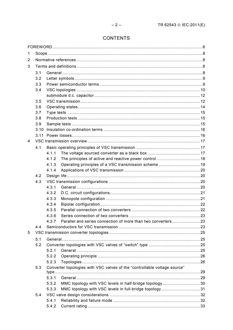 IEC TR 62543:2011 IEC TR 62543:2011 - High-voltage direct current (HVDC) power transmission using voltage sourced converters (VSC) - Page 4 preview