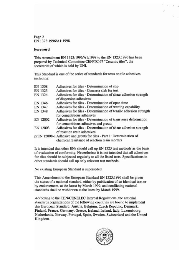 EN 1323:1996/A1:1998 EN 1323:1998/A1:2000 - Page 4 preview