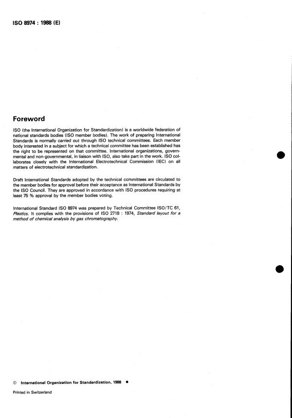 ISO 8974:1988 ISO 8974:1988 - Plastics -- Phenolic resins -- Determination of residual phenol content by gas chromatography - Page 2 preview