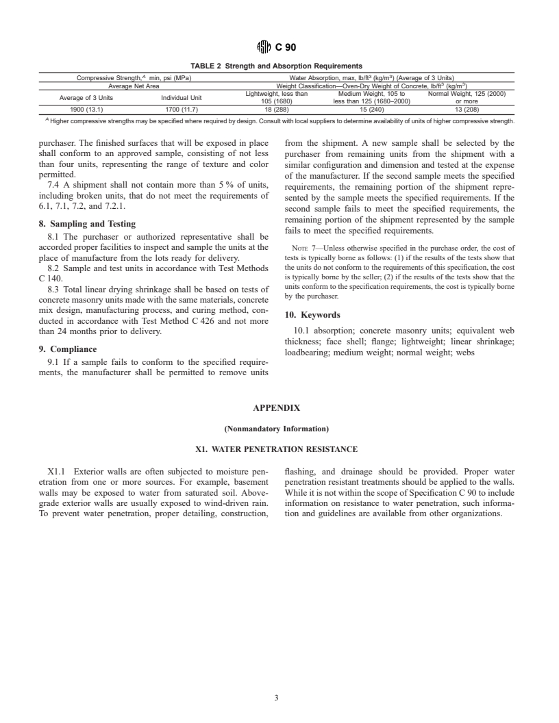 ASTM C90-01a - Standard Specification for Loadbearing Concrete Masonry Units