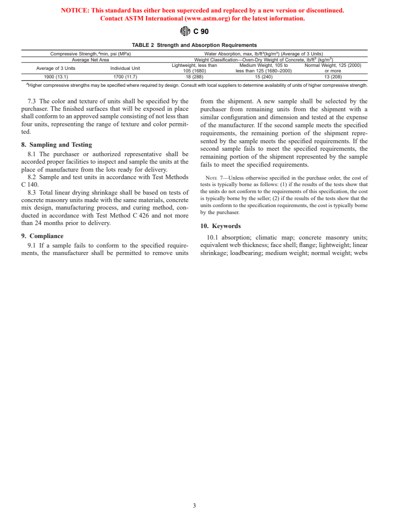 ASTM C90-00 - Standard Specification for Loadbearing Concrete Masonry Units