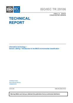 ISO/IEC TR 29106:2007 ISO/IEC TR 29106:2007+AMD1:2012+AMD2:2019 CSV - Information technology - Generic cabling - Introduction to the MICE environmental classification
Released:7/19/2019
Isbn:9782832272039 - Page 3 preview