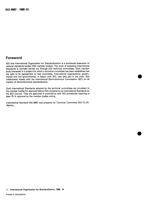 ISO 8987:1988 ISO 8987:1988 - Plastics -- Phenolic resins -- Determination of reactivity on a B-transformation test plate - Page 2 preview