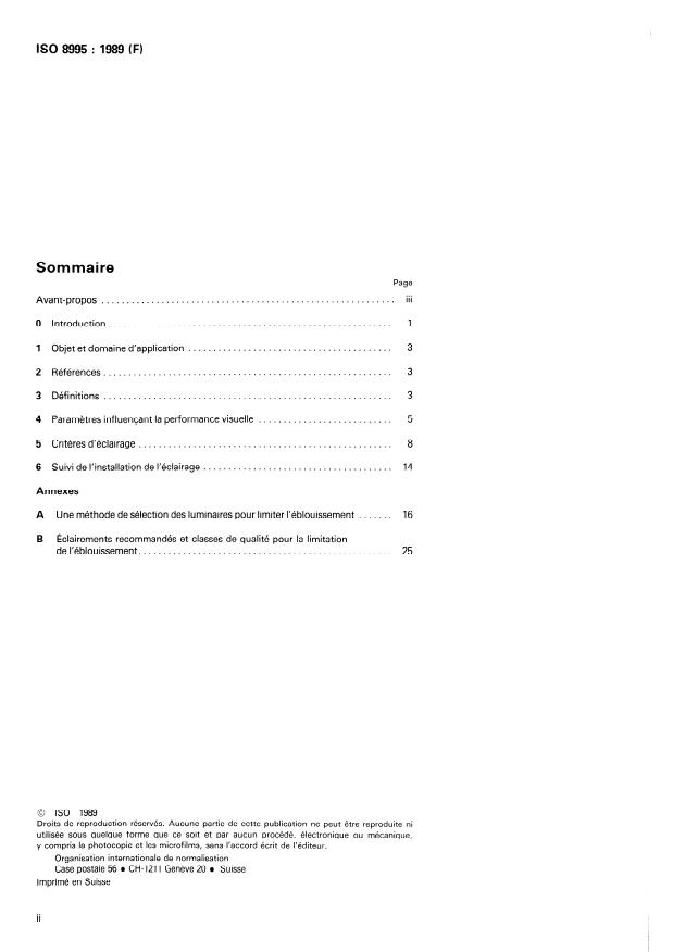 ISO 8995:1989 ISO 8995:1989 - Principes d'ergonomie visuelle -- L'éclairage des systemes de travail intérieurs - Page 2 preview