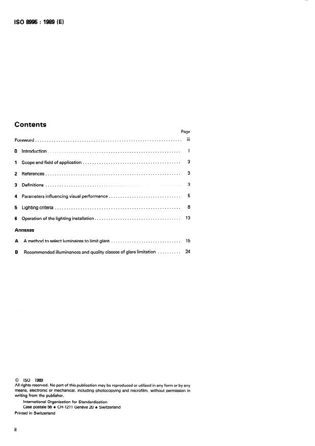 ISO 8995:1989 ISO 8995:1989 - Principles of visual ergonomics -- The lighting of indoor work systems - Page 2 preview
