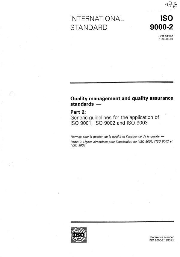 ISO 9000-2:1993 - Quality management and quality assurance standards