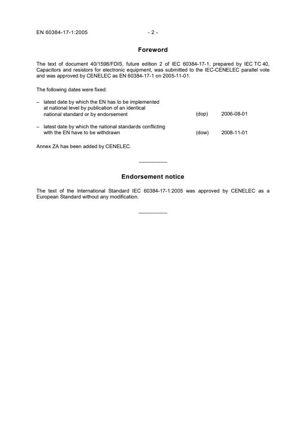EN 60384-17-1:2005 EN 60384-17-1:2006 - Page 4 preview