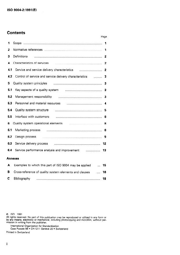 ISO 9004-2:1991 ISO 9004-2:1991 - Quality management and quality system elements - Page 2 preview