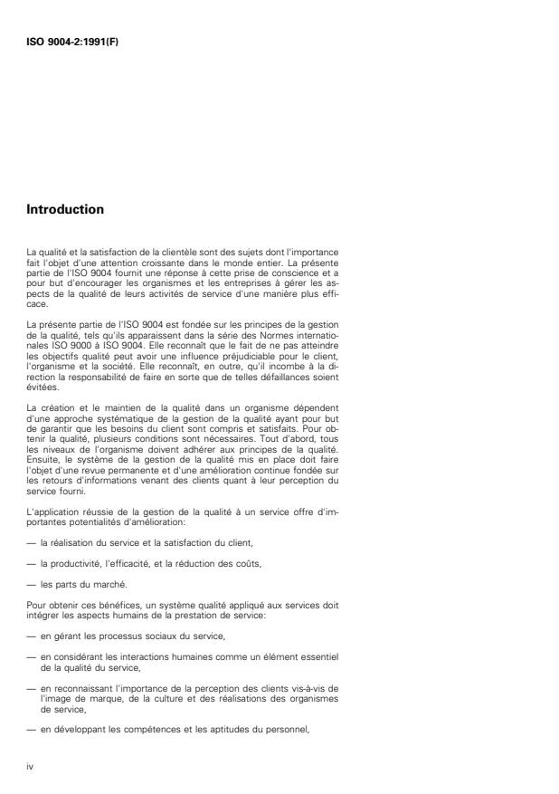 ISO 9004-2:1991 ISO 9004-2:1991 - Gestion de la qualité et éléments de systeme qualité - Page 4 preview