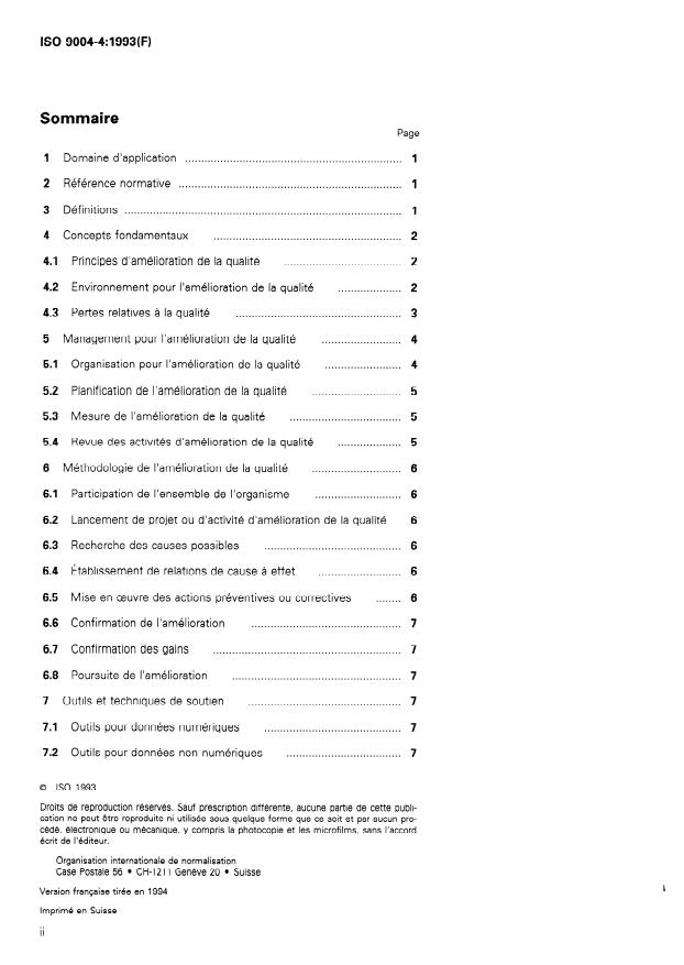 ISO 9004-4:1993 ISO 9004-4:1993 - Management de la qualité et éléments de systeme qualité - Page 2 preview