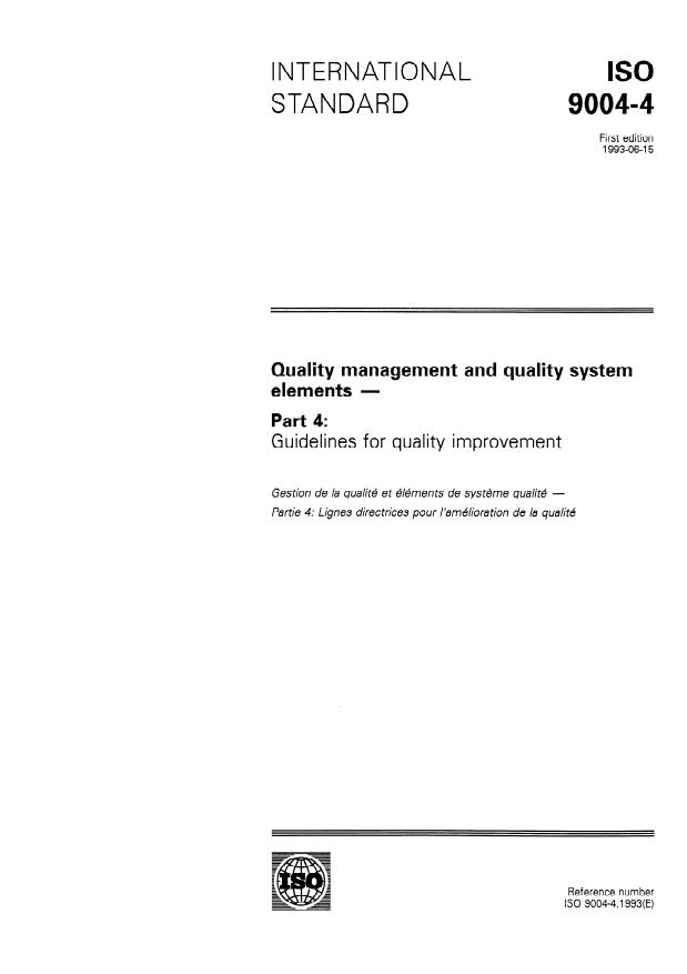 ISO 9004-4:1993 - Quality management and quality system elements