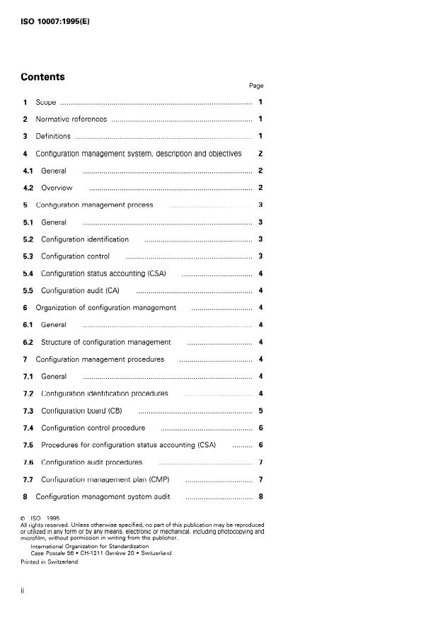 ISO 10007:1995 ISO 10007:1995 - Quality management -- Guidelines for configuration management - Page 2 preview