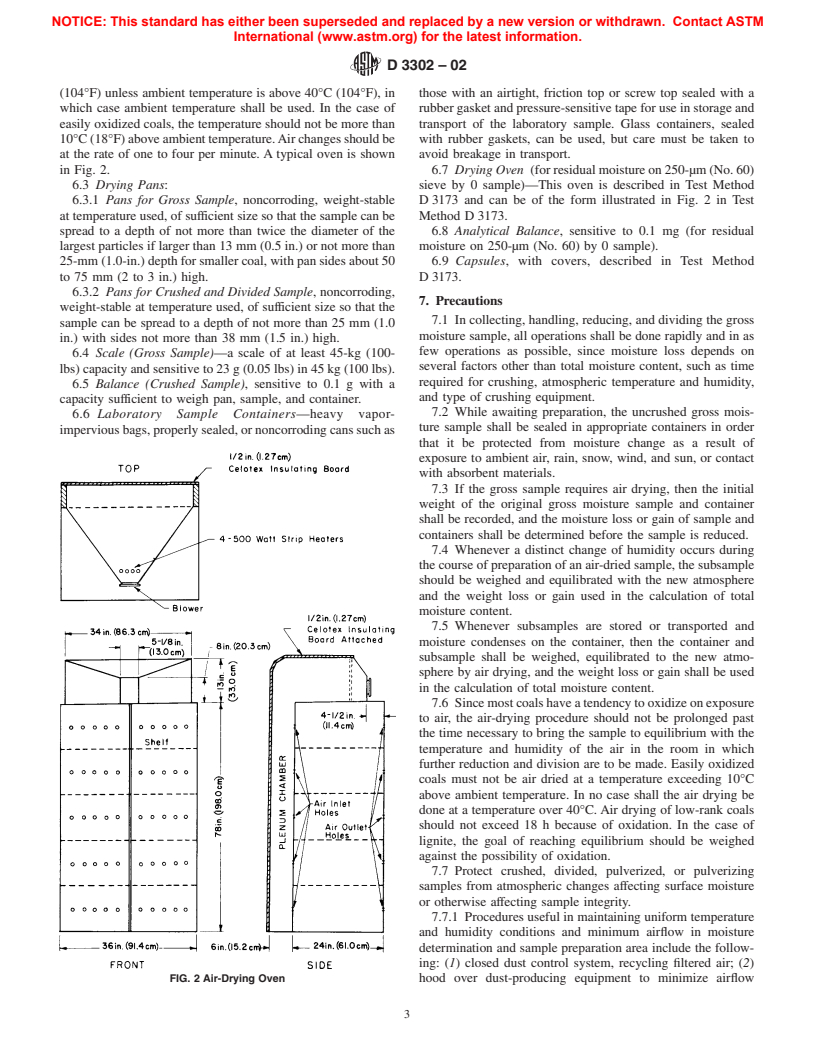 ASTM D3302-02 - Standard Test Method for Total Moisture in Coal