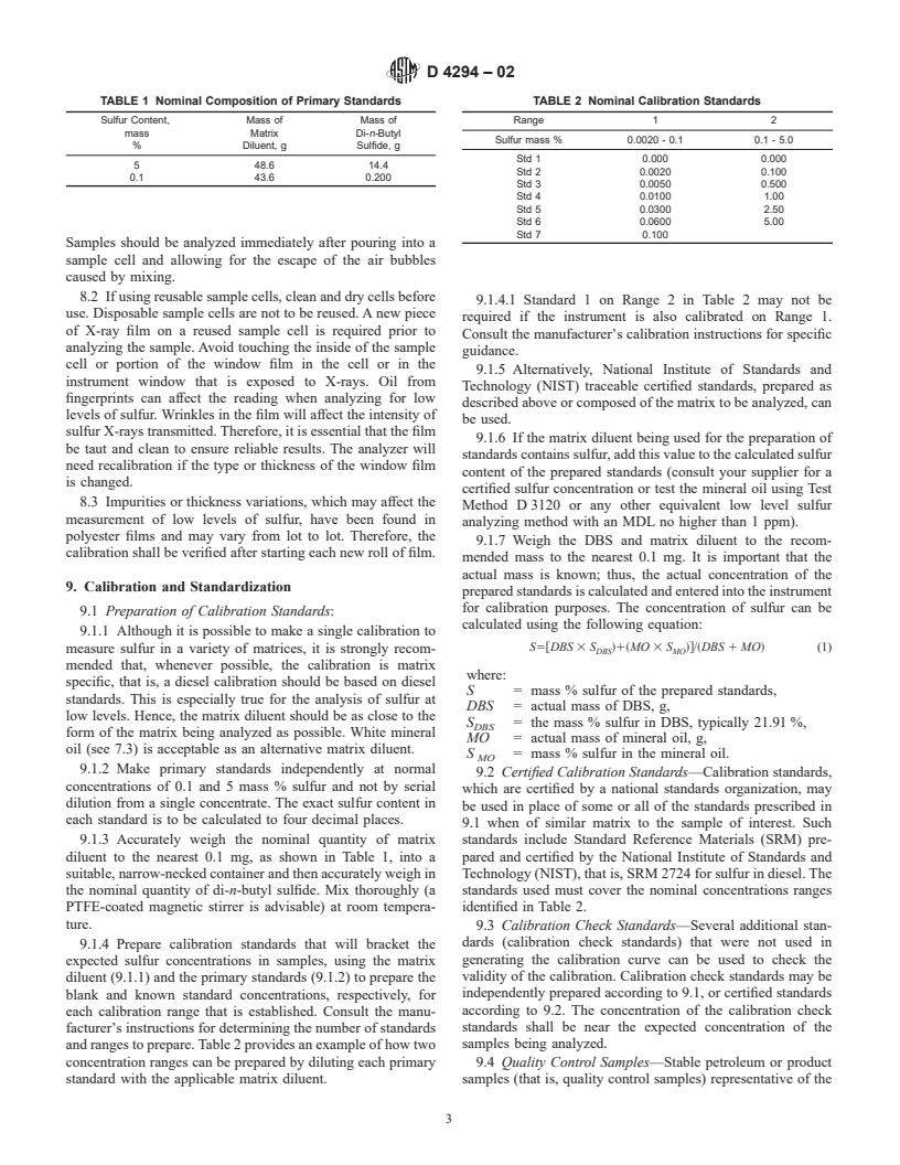 ASTM D4294-02 - Standard Test Method for Sulfur in Petroleum Products by Energy-Dispersive X-Ray Fluorescence Spectroscopy