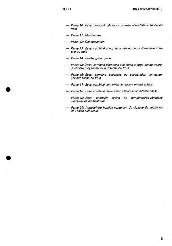ISO 9022-3:1994 - Optique et instruments d'optique -- Méthodes d'essais d'environnement