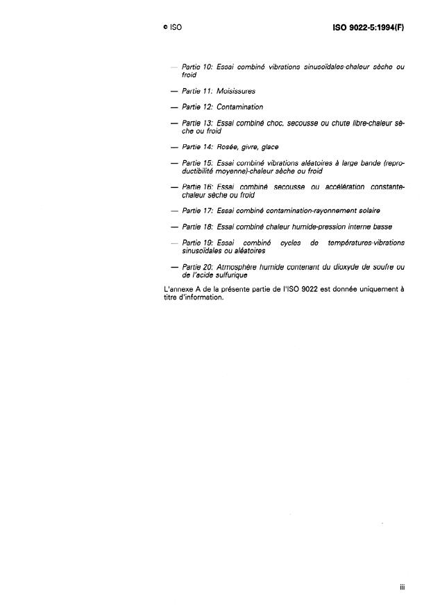 ISO 9022-5:1994 - Optique et instruments d'optique -- Méthodes d'essais d'environnement