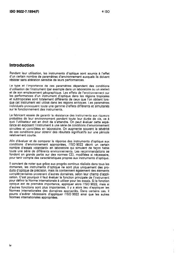 ISO 9022-7:1994 ISO 9022-7:1994 - Optique et instruments d'optique -- Méthodes d'essais d'environnement - Page 4 preview