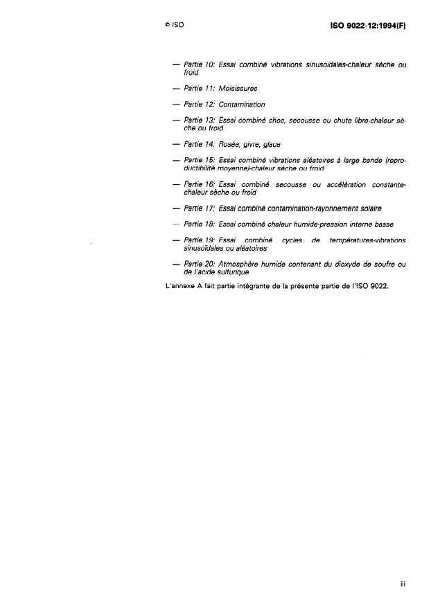 ISO 9022-12:1994 - Optique et instruments d'optique -- Méthodes d'essais d'environnement