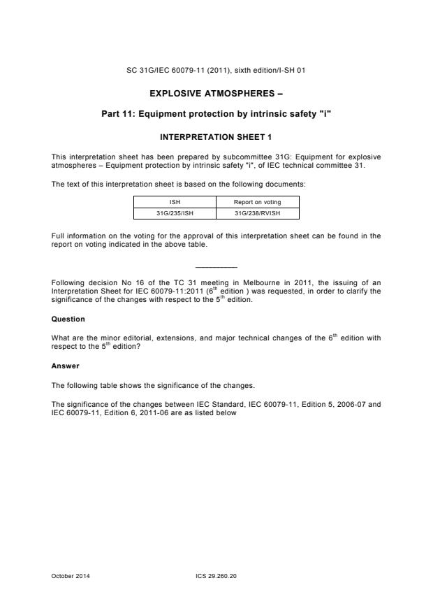 IEC 60079-11:2011 IEC 60079-11:2011 - Explosive atmospheres - Part 11: Equipment protection by intrinsic safety "i" - Page 4 preview