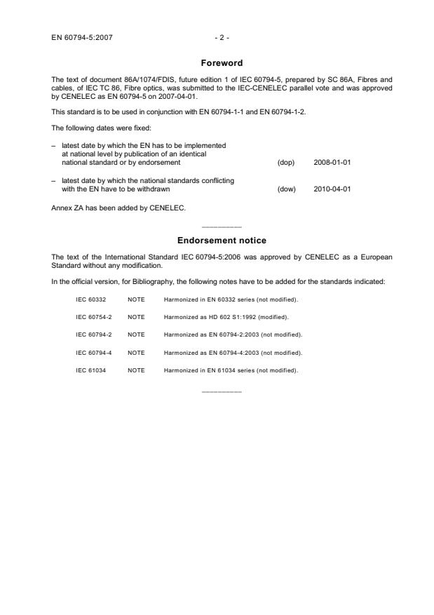 EN 60794-5:2007 EN 60794-5:2007 - Page 4 preview