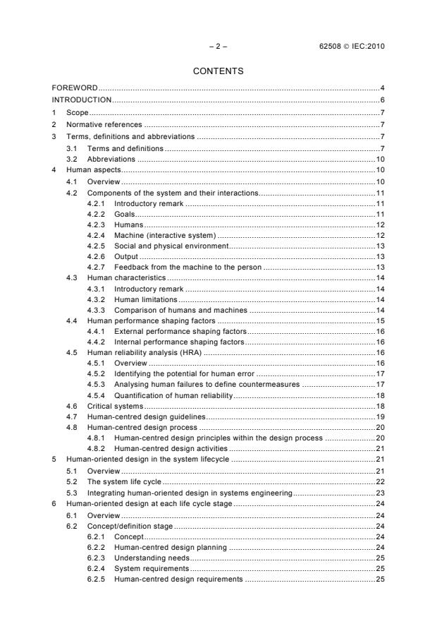 IEC 62508:2010 IEC 62508:2010 - Guidance on human aspects of dependability - Page 4 preview