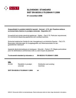 EN 60335-2-75:2004/A11:2006 - Page 1 preview