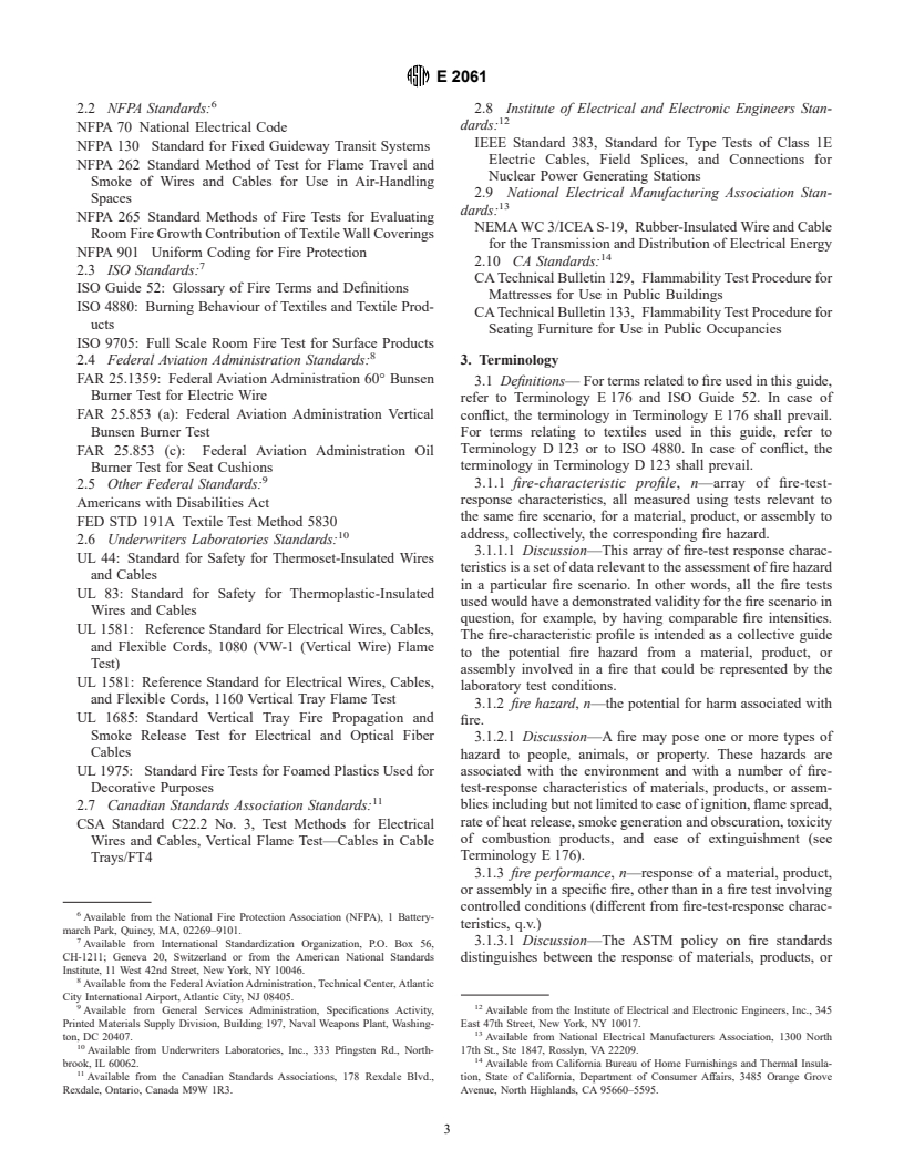 ASTM E2061-01 - Guide for Fire Hazard Assessment of Rail Transportation Vehicles