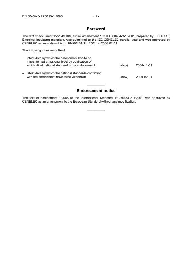 EN 60464-3-1:2001/A1:2006 EN 60464-3-1:2002/A1:2006 - Page 4 preview