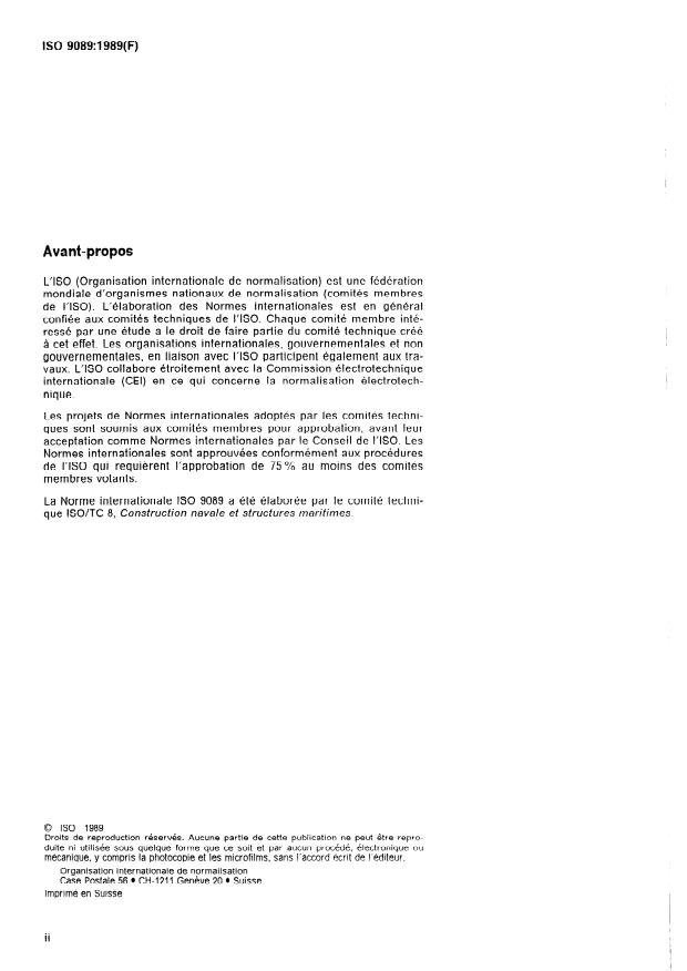 ISO 9089:1989 ISO 9089:1989 - Structures maritimes -- Unités mobiles au large -- Treuils d'ancrage - Page 2 preview