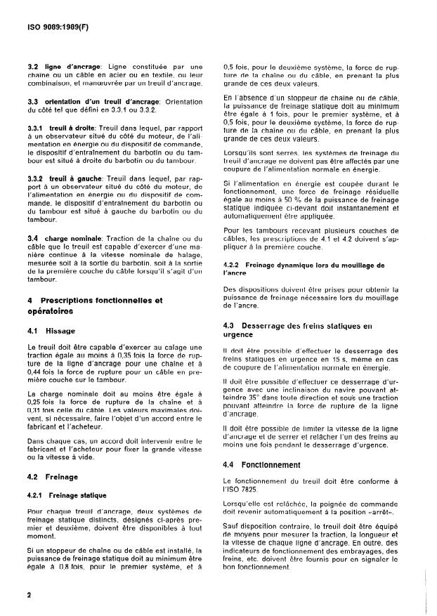 ISO 9089:1989 ISO 9089:1989 - Structures maritimes -- Unités mobiles au large -- Treuils d'ancrage - Page 4 preview