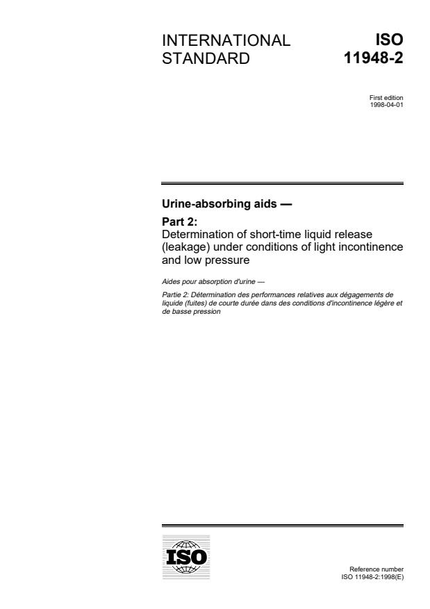 ISO 11948-2:1998 - Urine-absorbing aids